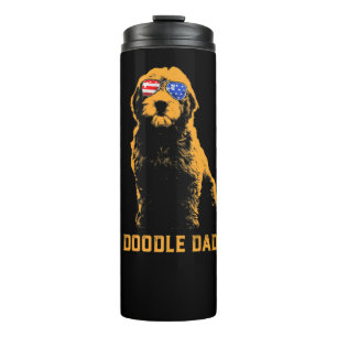 Mens Mens Doodle Dad Men's Goldendoodle Vintage Thermal Tumbler