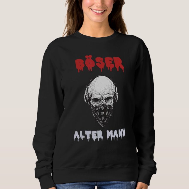 Mens Men's Evil Old Man  Idea Skull Sweatshirt (Front)