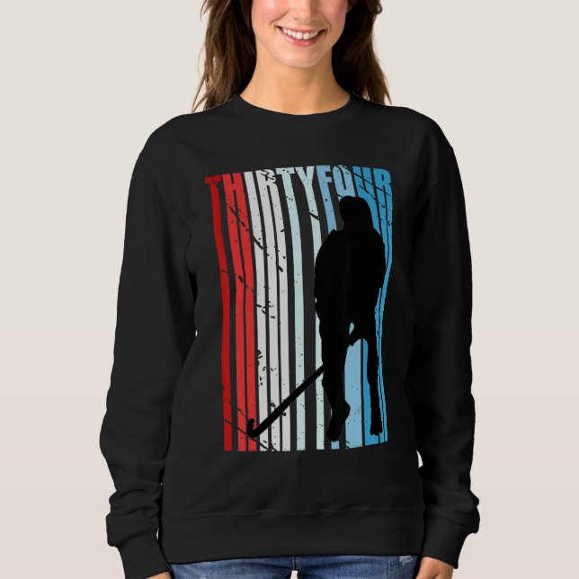 Mens Mens Field Hockey 34th Birthday Player Motiva Sweatshirt (Front)