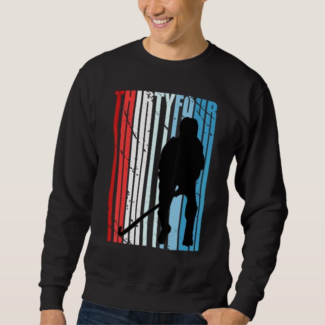 Mens Mens Field Hockey 34th Birthday Player Motiva Sweatshirt (Front)