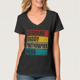 Mens Mens Husband Daddy Photographer Hero Fathers T-Shirt