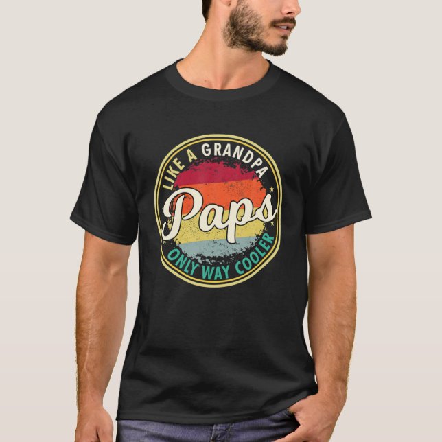 Mens Mens Paps Like A Grandpa Only Way Cooler Gran T-Shirt (Front)