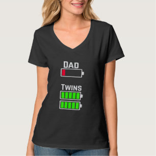 Mens Mens Tired Twin Dad Low Battery Charge Full B T-Shirt
