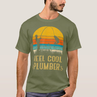 Mens Mens Vintage Reel Cool Plumber Fish Fishing T-Shirt