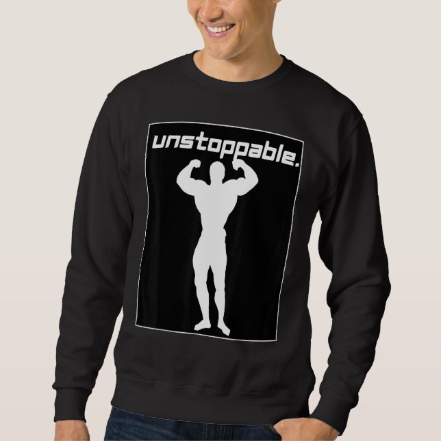 Mens Mens Weightlifting Graphic Workout Gym Unstop Sweatshirt (Front)