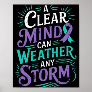 Mens mental health awareness ribbon prevent poster