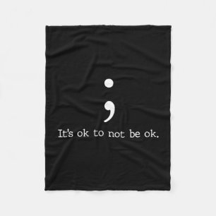 Mens mental health awareness shirts semicolon fleece blanket