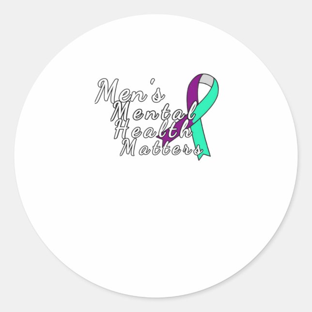 Men's Mental Health Blended Ribbon Sticker  (Front)