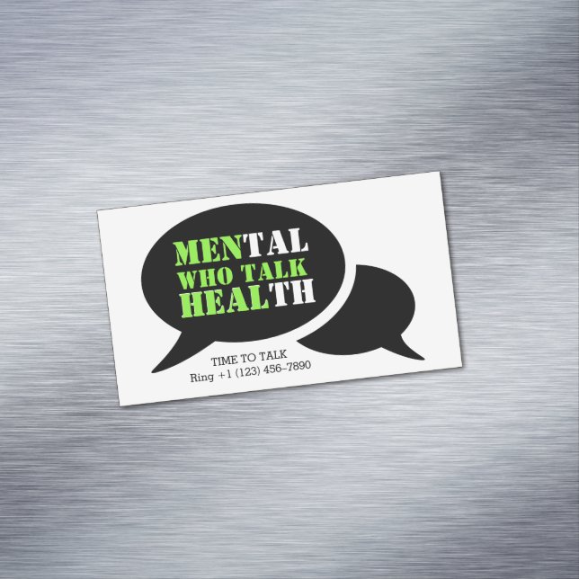 Mens Mental Health | MEN WHO TALK HEAL Awareness Magnetic Business Card (In Situ)