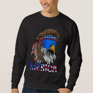 Mens Merica Eagle Mullet American Flag USA Men 4th Sweatshirt