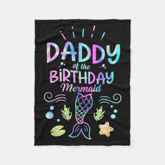 Mens Mermaid Birthday Quote For A Dad Of A Fleece Blanket