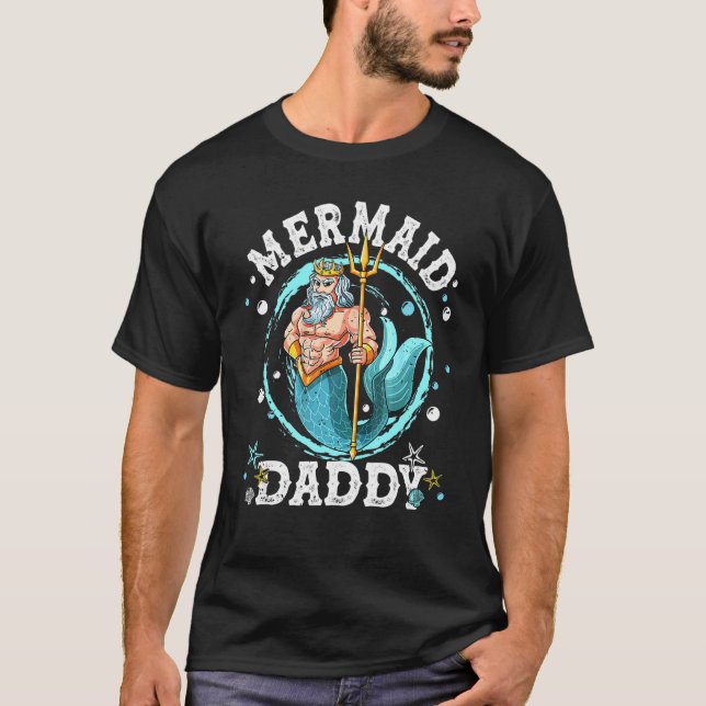 Mens Mermaid Dad  Merman Daddy Fathers Day Family  T-Shirt (Front)