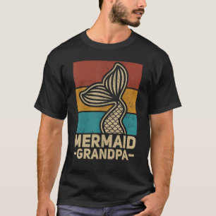 Mens Mermaid Grandpa Mermaid Birthday Party Grandf T-Shirt