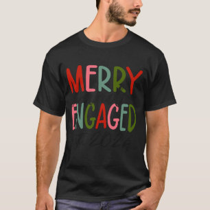Mens Merry And Engaged Est 2024 Christmas Pyjamas T-Shirt