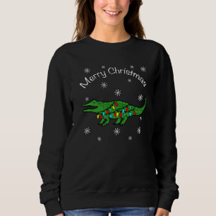Mens Merry Christmas Gator Alligator With Holiday  Sweatshirt