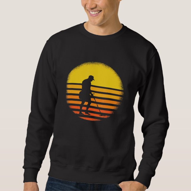Mens Metal Detector Guy Sunset Detectorist Sweatshirt (Front)