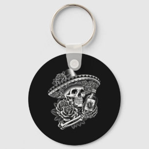 Mens Mexico Vintage Skeleton Dia De Los Muertos Key Ring