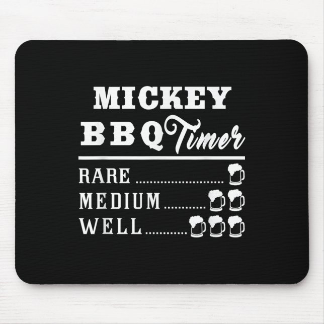 Mens Mickey Bbq Timer Beer Drinking Funny Grilling Mouse Pad (Front)