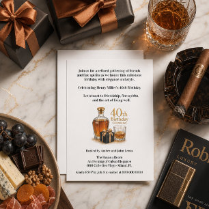 Men's Milestone 40th Birthday Invitation