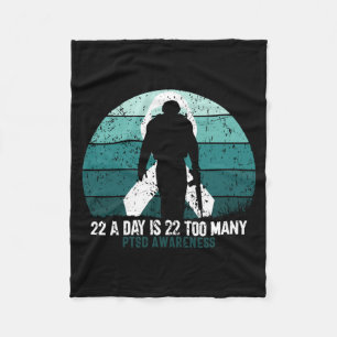 Mens Military Veterans Suicide Awareness Ptsd Fleece Blanket