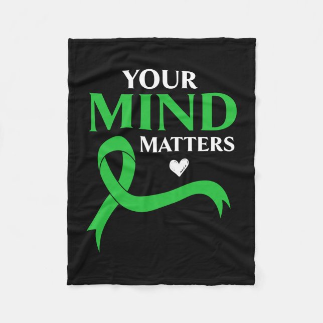 Mens mind awareness mental health performance fleece blanket (Front)