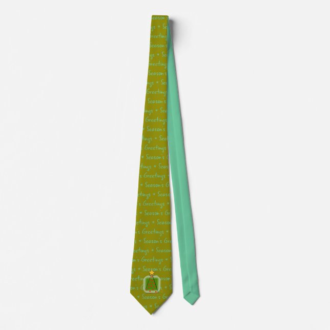 Men's Mod Christmas Tree Neck Tie (Front)