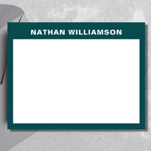 Men's Modern Minimal Dark Teal Blue Personalised Card