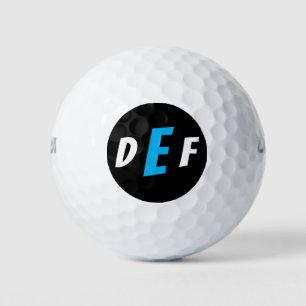Men's Modern Monogram Initials Blue Golf Balls