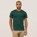 Mens Modern Monogram T Shirt Elegant Forest Green<br><div class="desc">Mens Modern T Shirts Elegant Monogram Trendy Forest Green Template Basic Bella Canvas T-Shirt.</div>