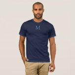Mens Modern Monogram T Shirts Elegant Navy Blue<br><div class="desc">Mens Modern T Shirts Elegant Monogram Trendy Navy Blue Template Basic Bella Canvas T-Shirt.</div>