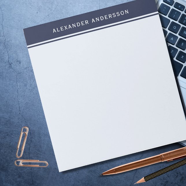 Men's Modern Navy Blue  Notepad (Creator Uploaded)