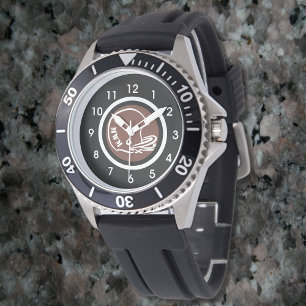 Men's Monogram Football Helmet Watch Rubber Strap