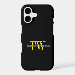 Men's Monogram Modern Minimalist Black & Grey