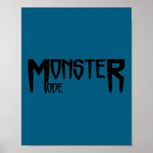 Mens Monster Mode - Gym Fitness Workout Motivation Poster