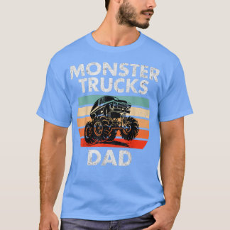 Mens Monster Truck DAD Retro Sunset Monster Trucks T-Shirt