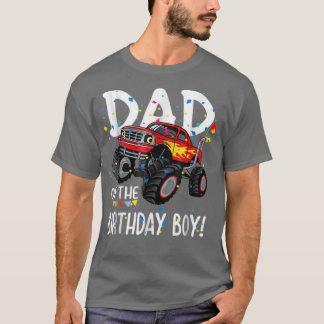 Mens Monster Truck Party Dad of Birthday Boy T-Shirt