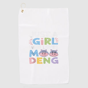 Mens MooDeng Just a Girl Who Loves Moo Deng Funny Golf Towel