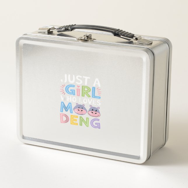 Mens MooDeng Just a Girl Who Loves Moo Deng Funny  Metal Lunch Box (Front)