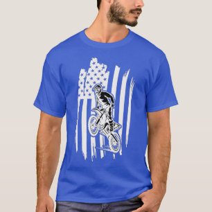 Mens Motocross Racing Gifts USA Flag American T-Shirt