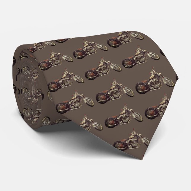Men's Motorcycle Classic Brown |  Neck Tie (Rolled)