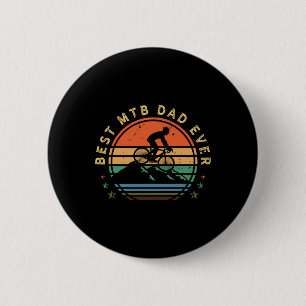 Mens Mountain Bike Lover Retro Biking Dad Vintage- 6 Cm Round Badge