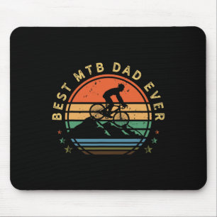 Mens Mountain Bike Lover Retro Biking Dad Vintage- Mouse Pad