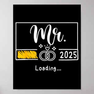Mens Mr Est 2025 Newly Married Wedding Husband Mr Poster