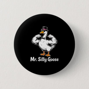 Mens mr silly goose bridge to be wedding party 6 cm round badge