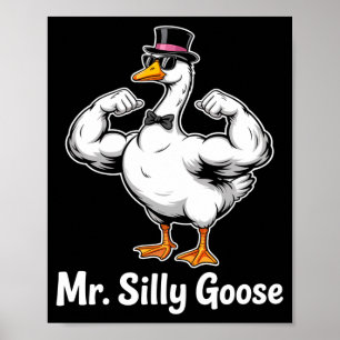 Mens mr silly goose bridge to be wedding party poster