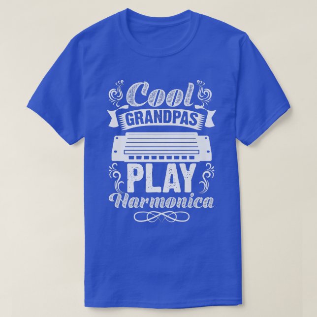 Mens Music Instrument Mouth Organ Cool Grandpas Pl T-Shirt (Design Front)