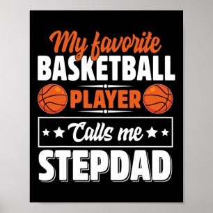 Mens My Favorite Sketll Player Calls Me Stepdad Cu Poster