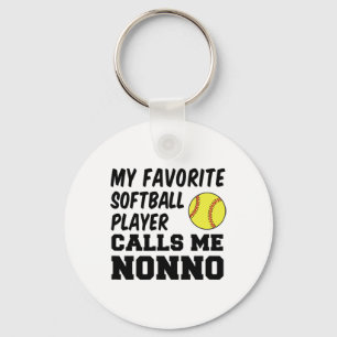 Mens My Favorite Softll Player Calls Me Nonno Ital Key Ring