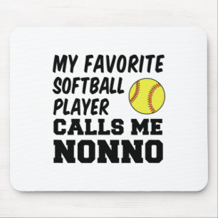 Mens My Favorite Softll Player Calls Me Nonno Ital Mouse Pad