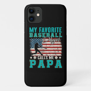 Mens My Favourite Baseball Player Calls Me Papa Case-Mate iPhone Case